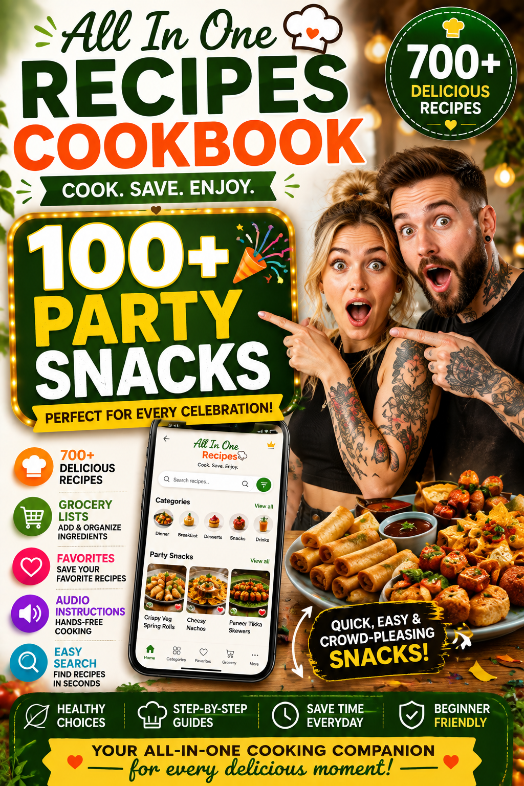 Party Snacks recipes poster